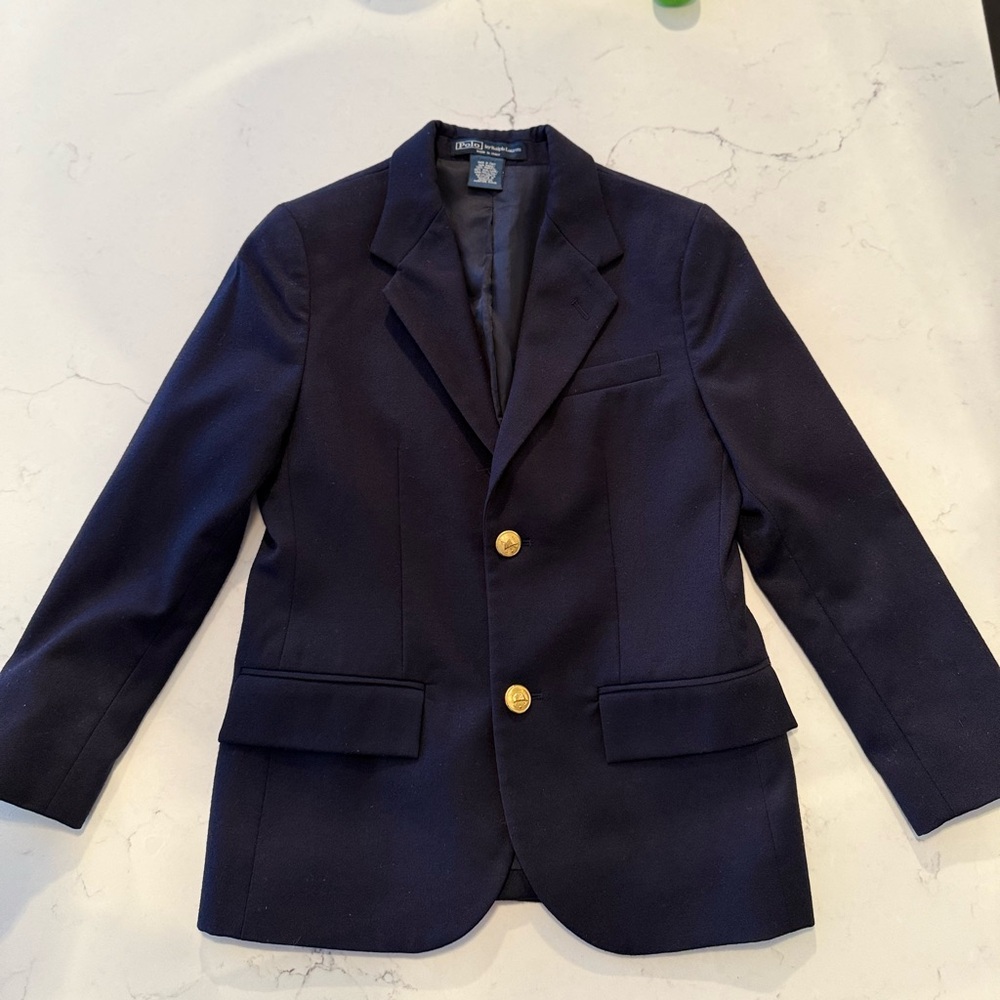 Ralph Lauren Boys Navy Wool Blazer